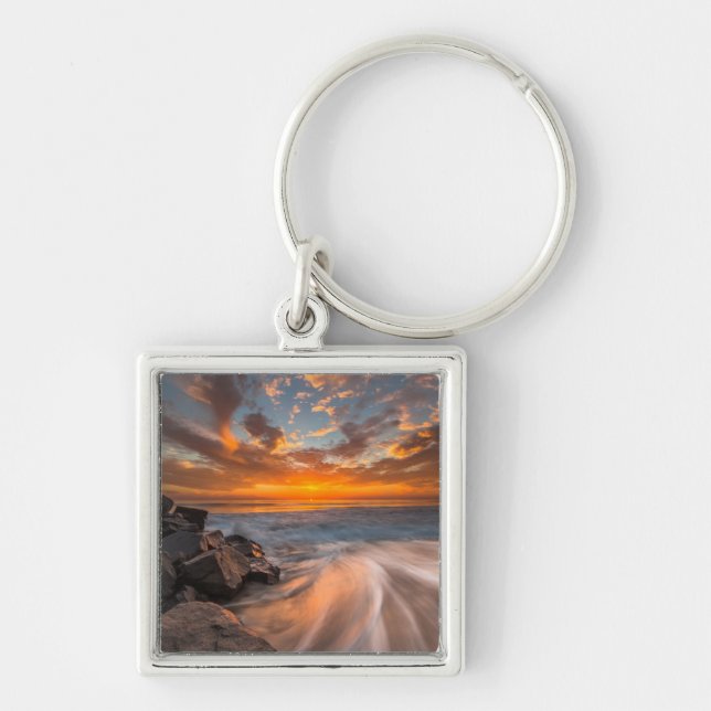 Sunset from Tamarach Beach Key Ring (Front)