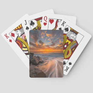 Sunset from Tamarach Beach Playing Cards