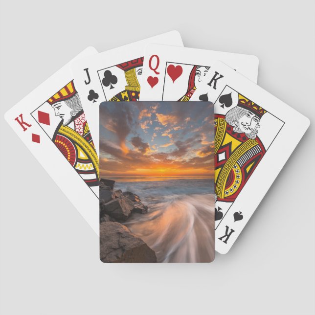 Sunset from Tamarach Beach Playing Cards (Back)