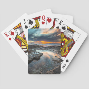 Sunset from the tide pools playing cards
