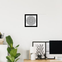 Sunset Fun Mandala Party Poster for Coloring Craft