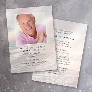 Sunset   Funeral Memorial Celebration of Life Invitation