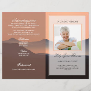 Sunset Funeral Program   In Loving Memory Flyer