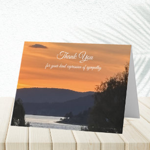 Sunset Funeral Sympathy Thank You folded card