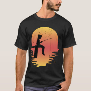 sunset funny fishing T-Shirt
