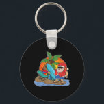 Sunset Funny Santa Claus Surfer Hawaiian Christmas Key Ring<br><div class="desc">Sunset Funny Santa Claus Surfer Hawaiian Christmas In July</div>