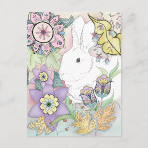 Sunset Garden Rabbit postcard