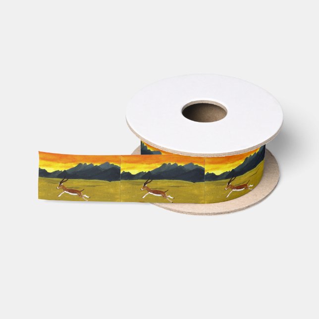 Sunset Gazelle Desert Satin Ribbon (Spool)