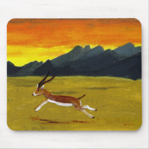 Sunset Gazelle wildlife art Mouse Pad