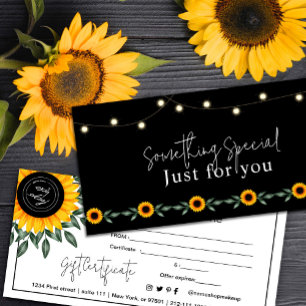 Sunset Gift Certificate with Sunflower