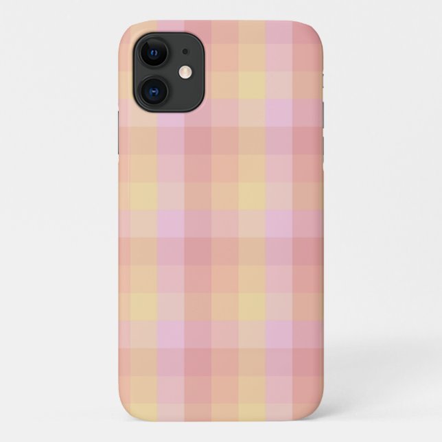Sunset Gingham Check in Pink, Yellow, and Red  Case-Mate iPhone Case (Back)