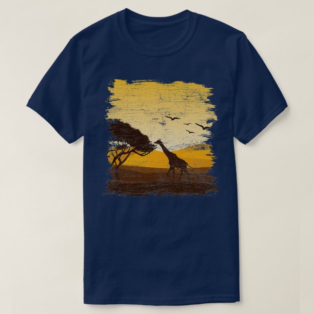Sunset Giraffe Giraffe Giraffes Africa T-Shirt (Design Front)