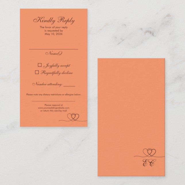 Sunset Glow Modern Mix and Match Wedding RSVP Card (Front/Back)