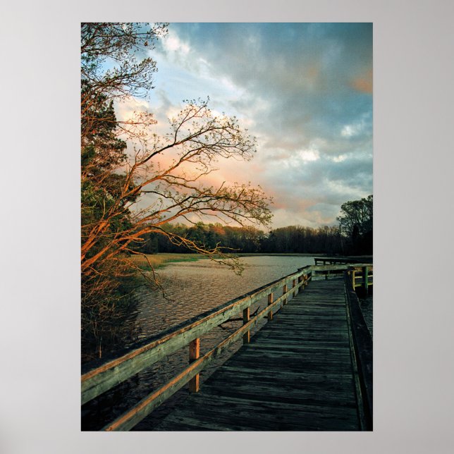 Sunset Glow on Pier poster (Front)
