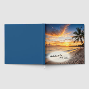 Sunset Glow Over a Tropical Island Guest Book