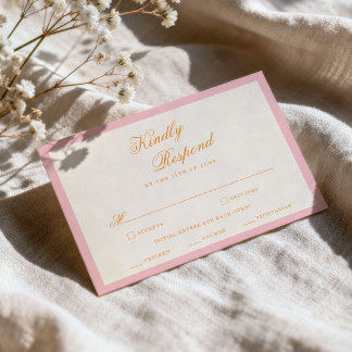 Sunset Glow Pink Orange Elegant RSVP Card