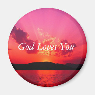 Sunset, God Loves You Magnet