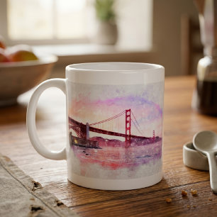 Sunset Golden Gate Bridge Pastel in San Francisco Coffee Mug