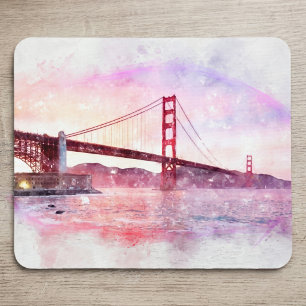 Sunset Golden Gate Bridge Pastel in San Francisco Mouse Pad