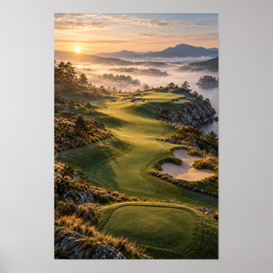 Sunset Golf Course Landscape Wall Art – Coastal Go