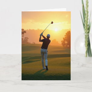 Sunset Golf Fathers Day Card