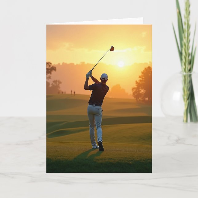 Sunset Golf Fathers Day Card (Front)