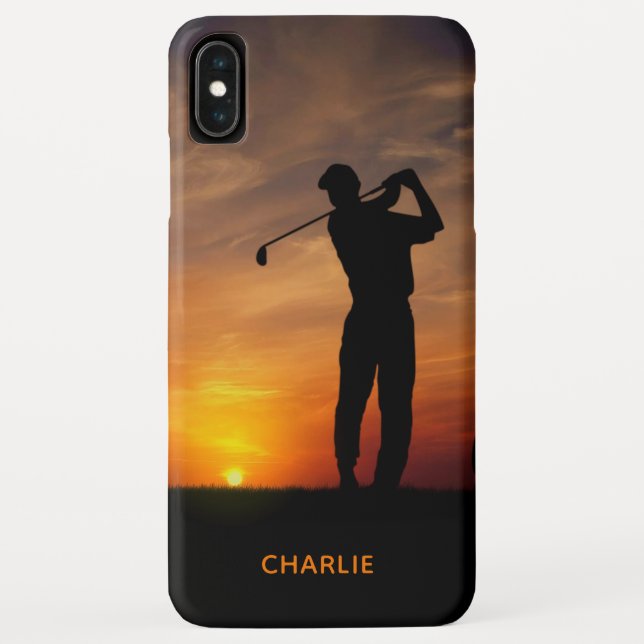 Sunset Golfer custom name phone cases (Back)