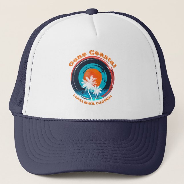 Sunset Gone Coastal Pick Your Beach Trucker Hat (Front)