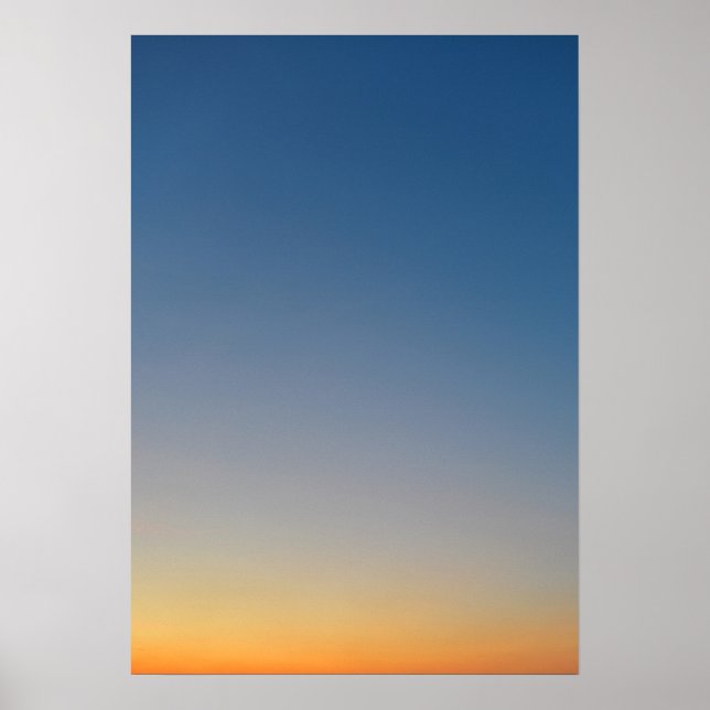 sunset gradient background blue orange evening sky poster (Front)
