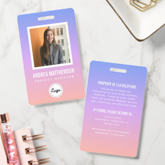 Sunset Gradient Employee  ID Badge