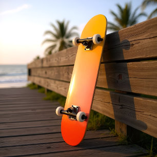 Sunset Gradient in Yellow Orange Red Skateboard