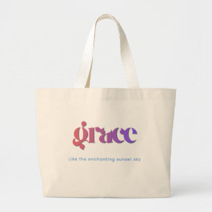 Sunset Gradient Typography Tote Bag