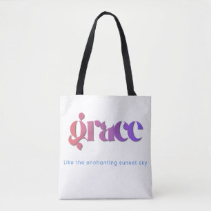 Sunset Gradient Typography Tote Bag