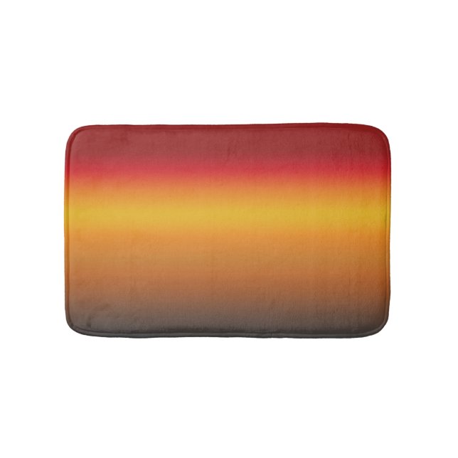 Sunset Gradient Vibrant Red Orange Yellow Ombre   Bath Mat (Front)