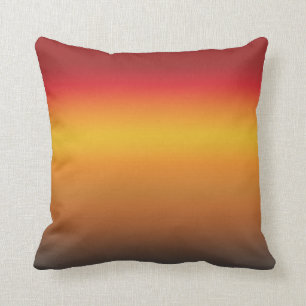 Sunset Gradient Vibrant Red Orange Yellow Ombre Cushion