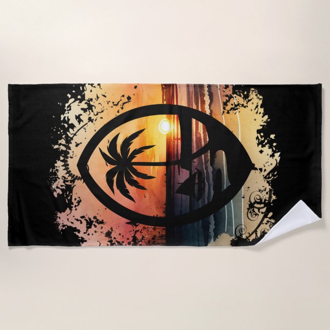 Sunset Guam Seal Beach Towel (Front)