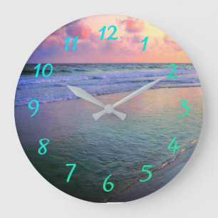 Sunset Gulf Coast Waters Large Clock