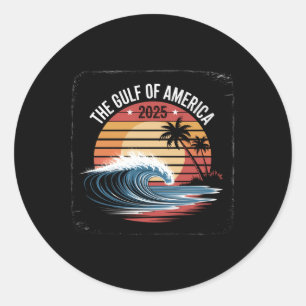 Sunset Gulf Of Usa America Est2025 American Flag G Classic Round Sticker