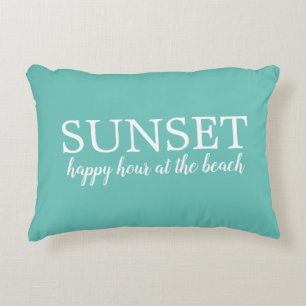 Sunset Happy Hour at the Beach accent pillow