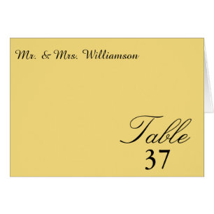 Sunset Heart Mellow Yellow Wedding Table Cards