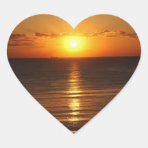 Sunset Heart Shaped Sticker
