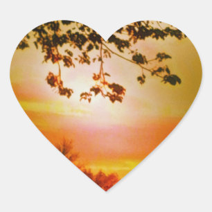 Sunset heart stickers