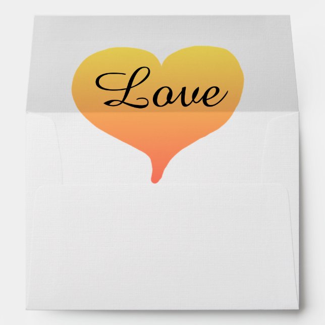 Sunset Heart Wedding Envelopes (Back (Bottom))