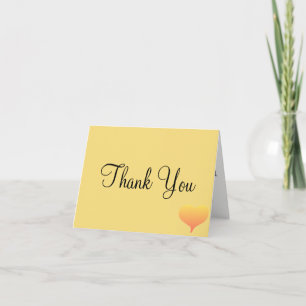 Sunset Hearts Mellow Yellow Blue Wedding Thank You Card