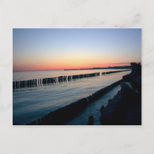 Sunset Hel Poland Postcard