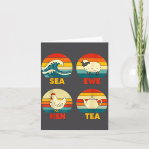 Sunset Hen Quote Sea Ewe Tea Outfit Card