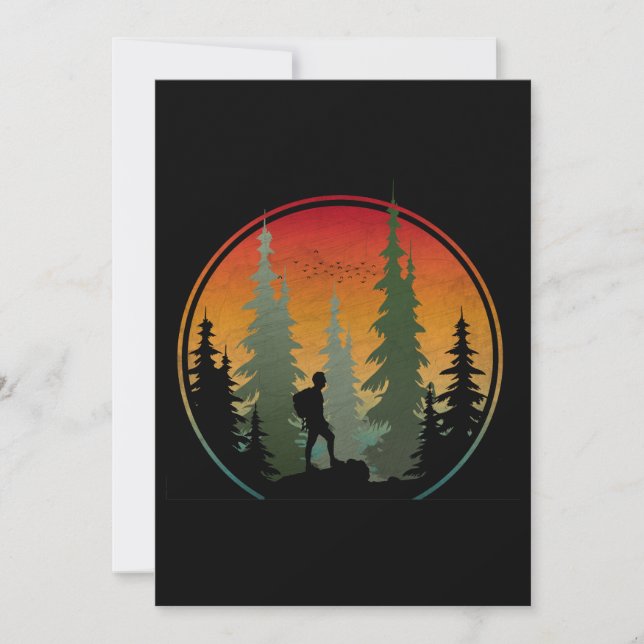 Sunset Hiking Nature Forest Invitation (Front)