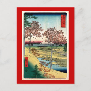 Sunset Hill Meguro Hiroshige Japanese Fine Art Postcard
