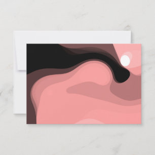 Sunset Horizon: Abstract Pink, Black & White Card