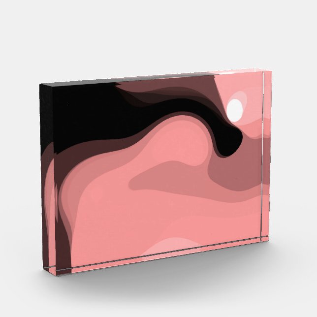 Sunset Horizon: Abstract Pink, Black & White Photo Block (Left)